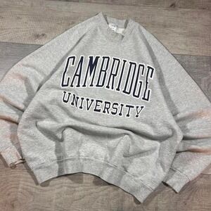 VTG grey and blue Cambridge university spellout crewneck sweatshirt